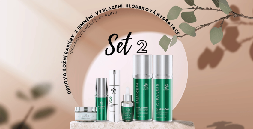 Set 2 - obnova kožní bariéry, zjemnění, vyhlazení, hloubková hydratace